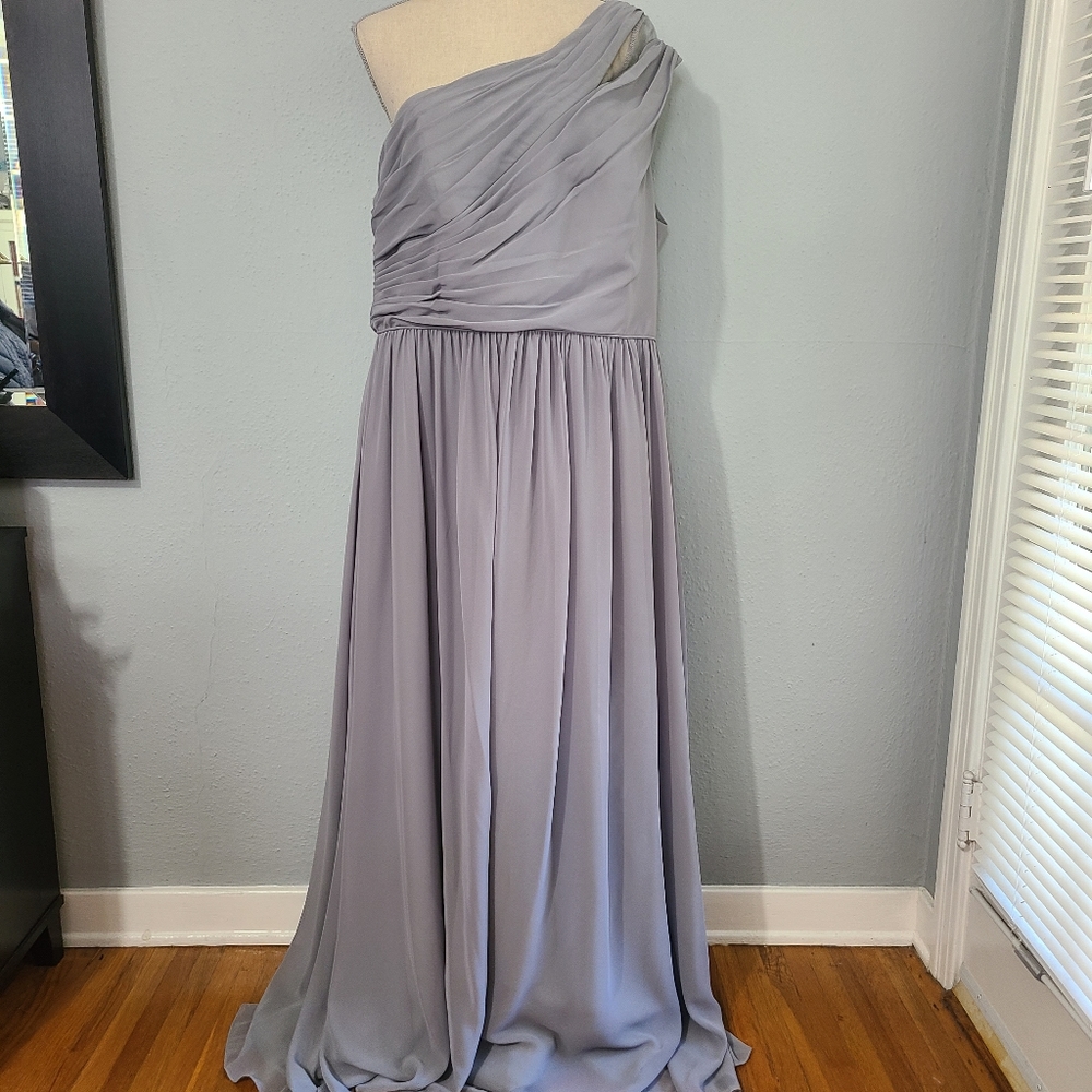 Alfred Angelo‎ NWT Bridesmaid Prom Gray One Shoulder Dress Size 20W